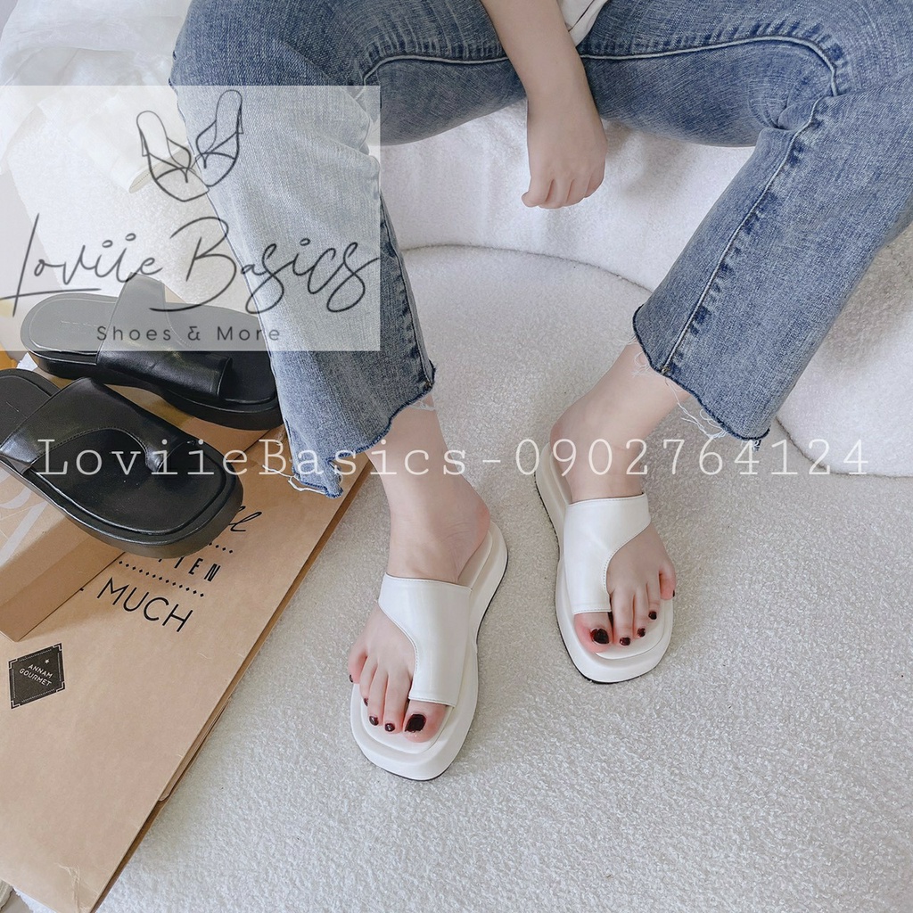 DÉP NỮ LOVIIE BASICS - DÉP XUỒNG THỜI TRANG PHONG CÁCH HIỆN ĐẠI QUAI NGANG 1 BÊN ĐẾ BẰNG D220373