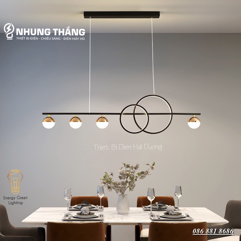 Đèn Thả 6 Bóng DGT-2096 Vàng ,DGT-1508 Đen - 3 Chế Độ Ánh Sáng - Decor Trang Trí Phòng Ăn,Phòng Khách Sang Trọng Cao Cấp