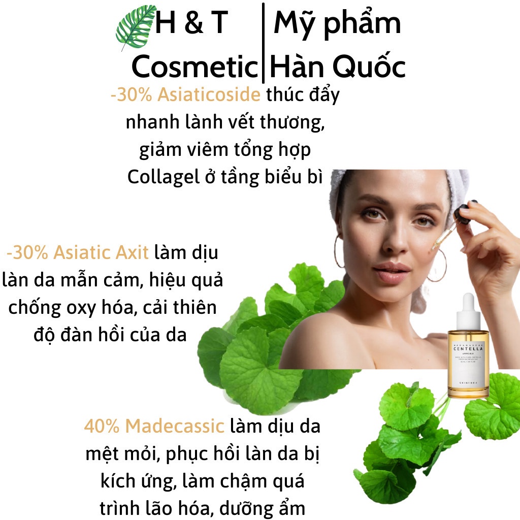 Serum Centella tinh chất rau má Skin1004 Hàn Quốc cấp ẩm dưỡng trắng giảm mụn phục hồi da giúp da mềm mịn