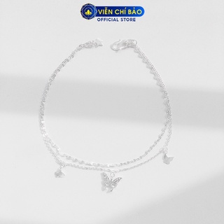 Lắc chân bạc nữ cánh bướm 2 dây Butterfly chất liệu bạc 925 - Viễn Chí Bảo L500030