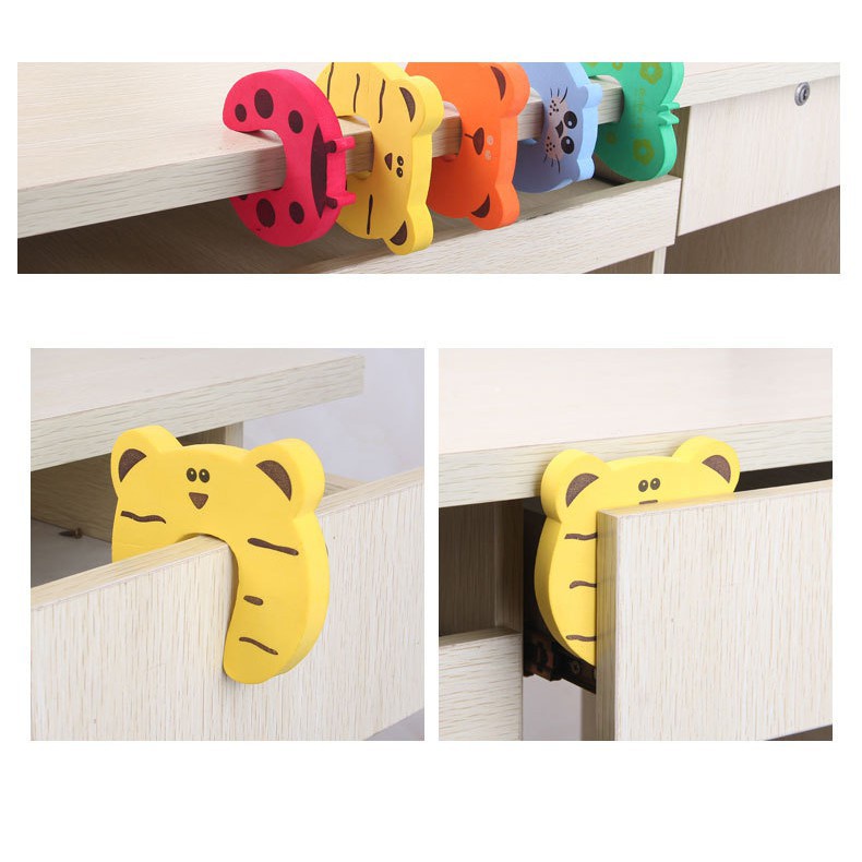 Miếng Xốp Cài CHẶN CỬA HÌNH THÚ Đáng Yêu Chống Kẹp/Kẹt Tay Bé - Chống Va Đập Cửa Sập, Chặn Gió