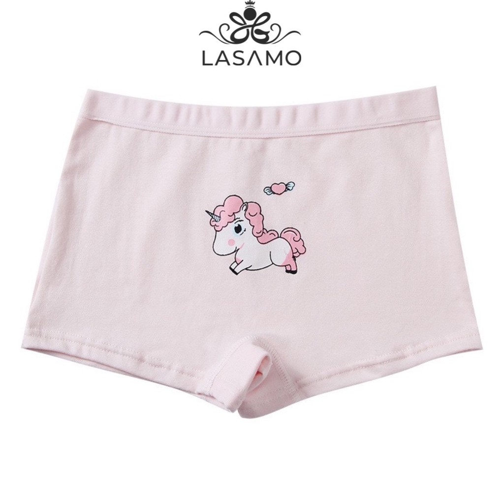 Combo 4 chiếc quần chip bé gái, quần lót cho bé gái cotton cao cấp họa tiết Ngựa Pony dễ thương hãng LASAMO mã QLB003