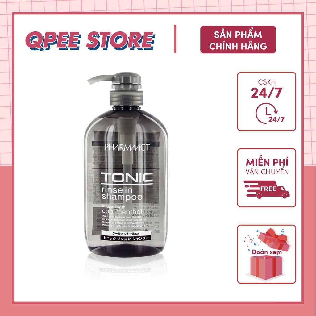 Dầu Gội Dành Cho Nam Tonic Pharmaact 600ml Nhật Bản _ QPEESTORE