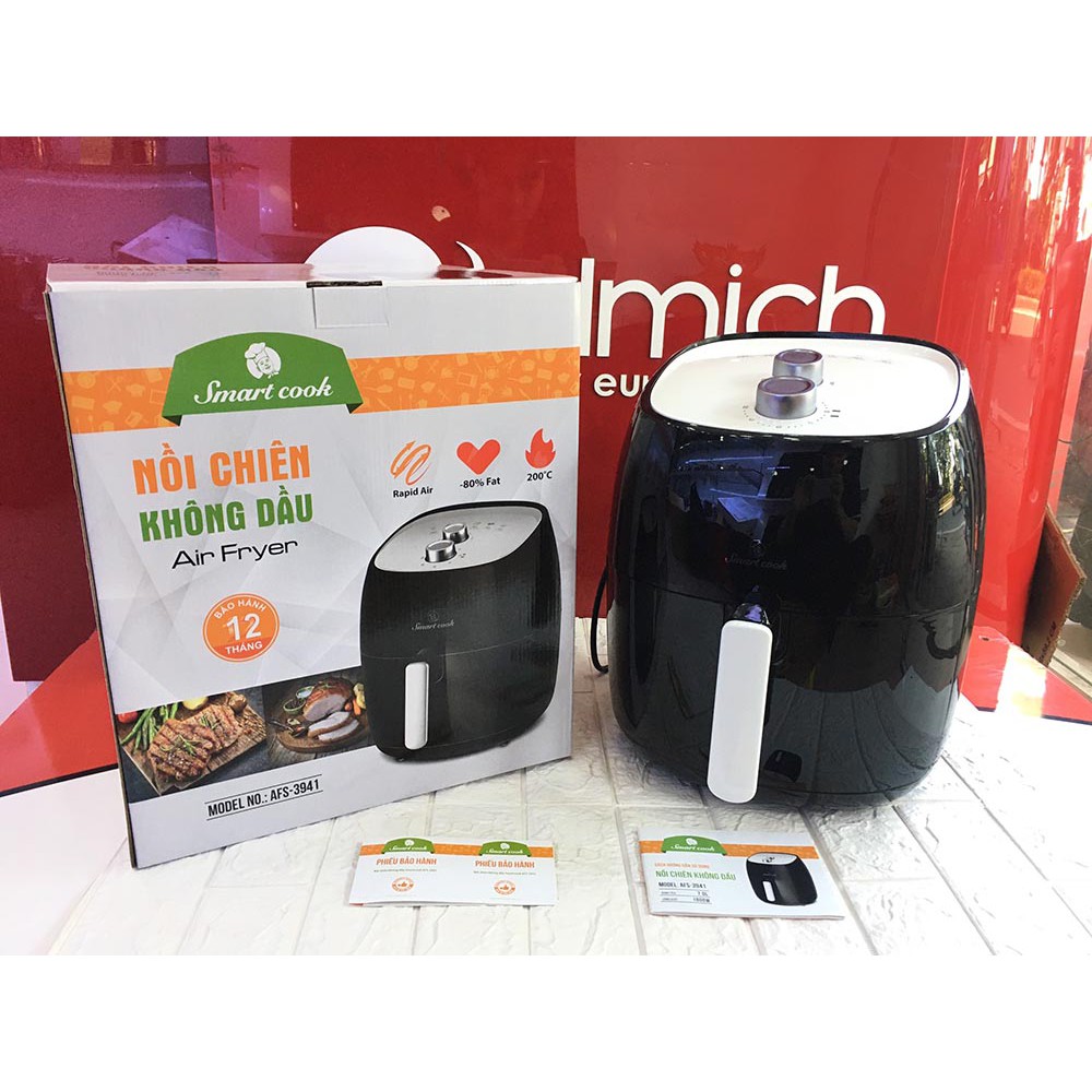 Nồi chiên không dầu Elmich Smartcook AFS-3941 dung tích 7L công suất 1800W màu đen - Hàng chính hãng, bảo hành 12 tháng