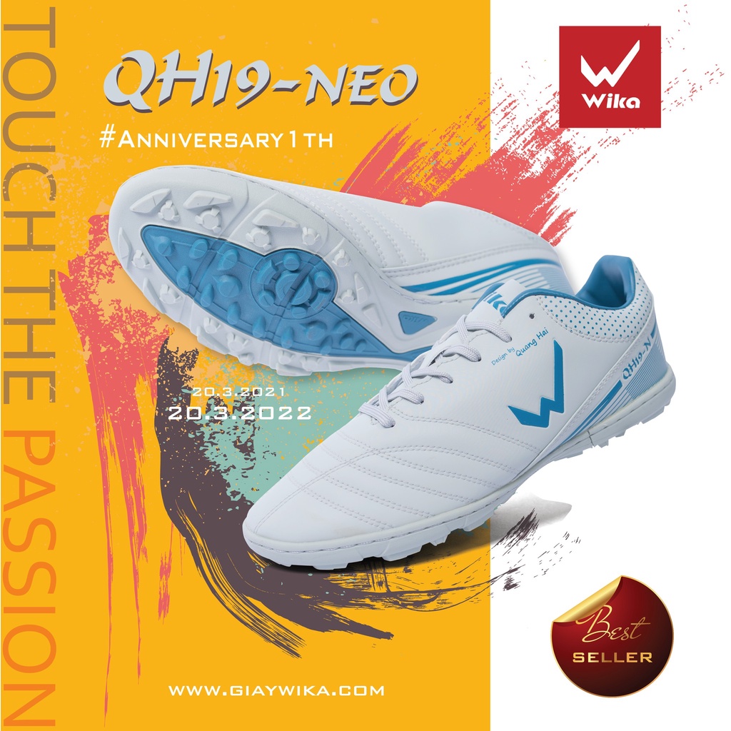 Giày Đá Bóng Wika QH19-NEO Chính Hãng, Giày Đá Banh Sân Cỏ Nhân Tạo Khâu Full Đế Bảo Hành 3 Tháng