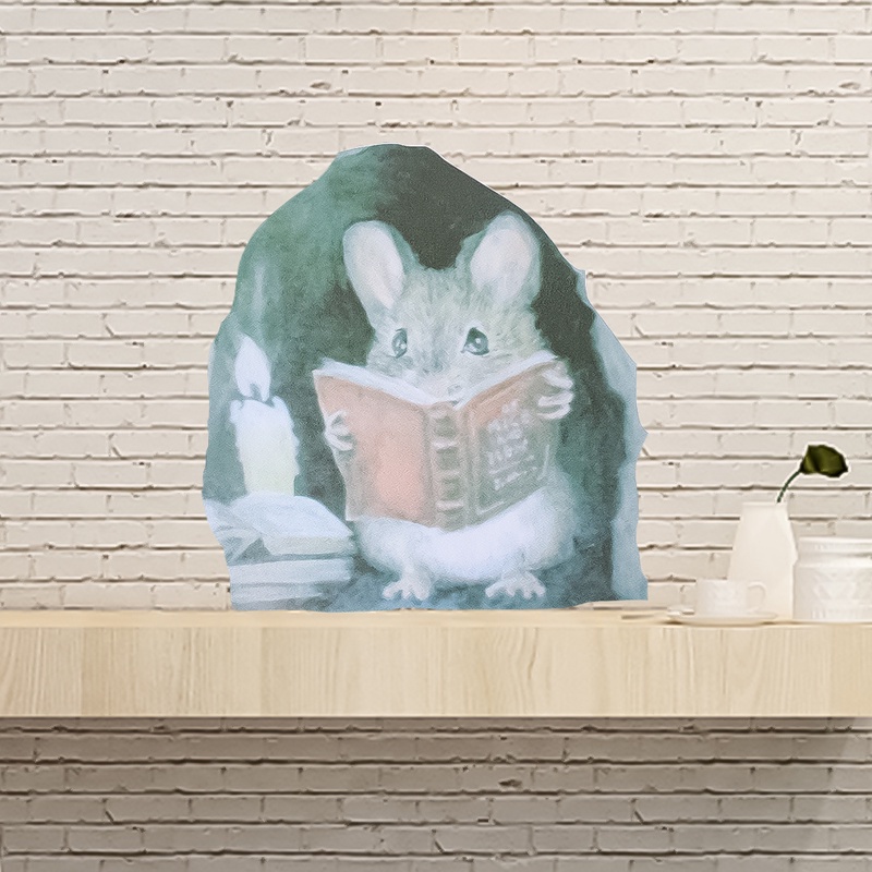 Set 3 Miếng Dán Tường Trang Trí Hình Chuột Hoạt Hình Chống Nước Tháo Được Cho Góc Phòng Trẻ Em