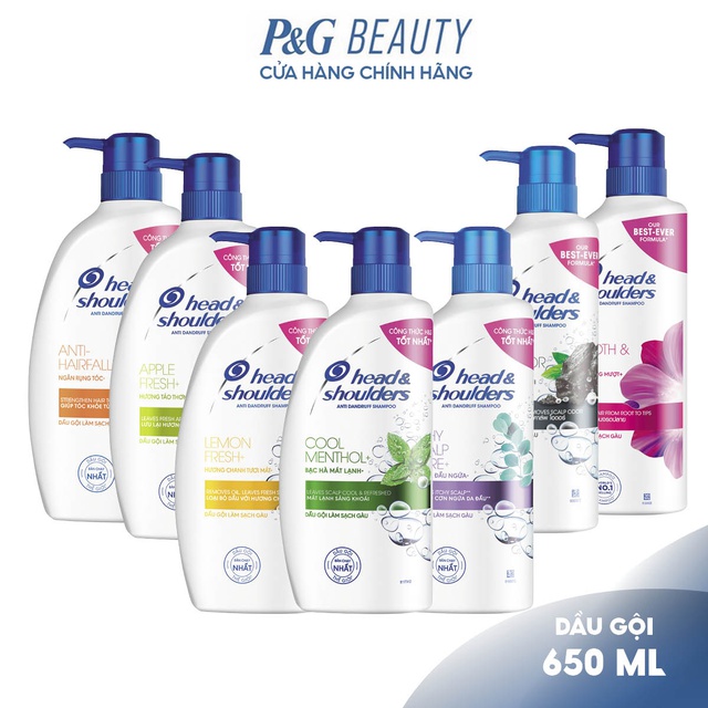 Dầu Gội HEAD &amp; SHOULDERS chai 625ml Bạc Hà/ Da Đầu Ngứa/ Ngăn Rụng Tóc/ Than Hoạt Tính/Antibac ( sạch sâu và khử mùi )