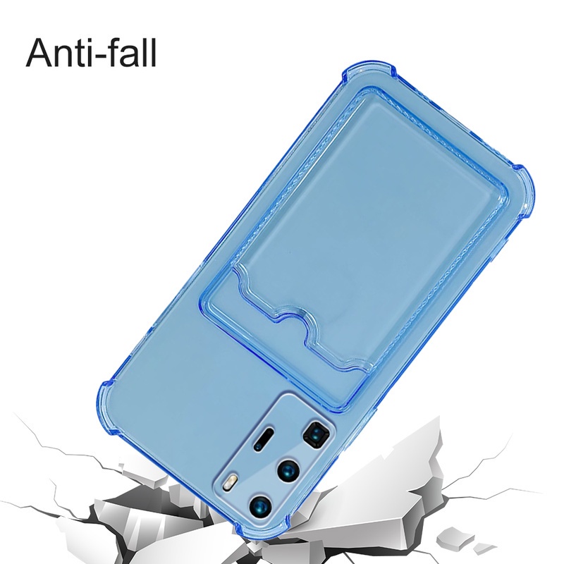 Ốp Điện Thoại Silicon Trong Suốt Chống Sốc Có Ngăn Đựng Thẻ Cho Samsung Note 20 Ultra A82 A02 M02 Galaxy S10 Plus S20FE