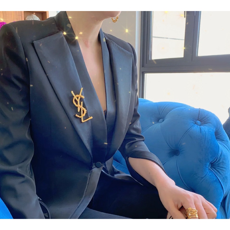 Trâm cài áo bằng đồng mạ vàng sành điệu thời trang