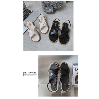 Sandal quai chéo to bản chất da ( ảnh thật cuối)