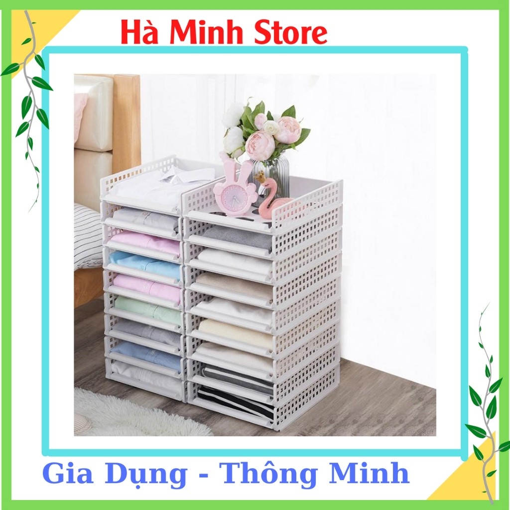 [ Siêu Tiện Ích ] Khay Nhựa Xếp Chồng Đựng Quần Áo