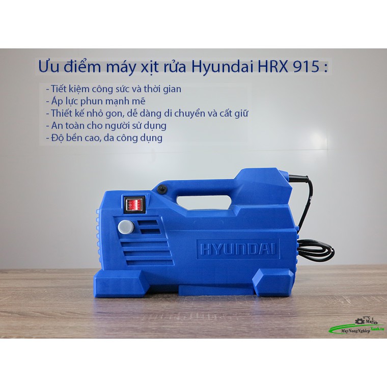 Máy xịt rửa Hyundai HRX-915 áp lực Chính Hãng (Môtơ từ)