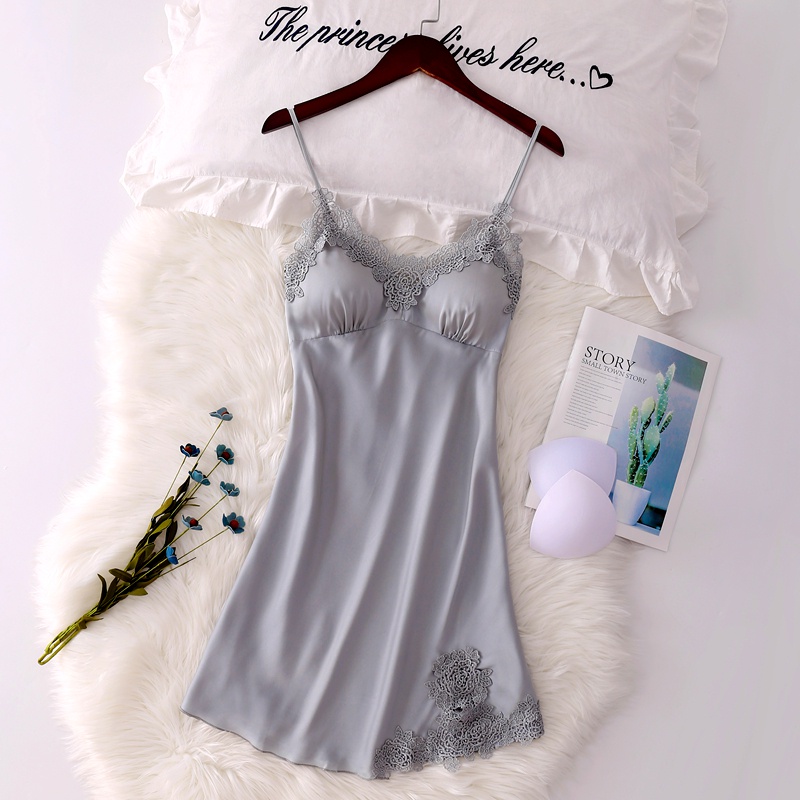 Đầm Ngủ Hai Dây Siêu Mỏng Bằng Lụa Mát Phối Ren Quyến Rũ Dành Cho Nữ Vào Mùa Hè 2021 | BigBuy360 - bigbuy360.vn