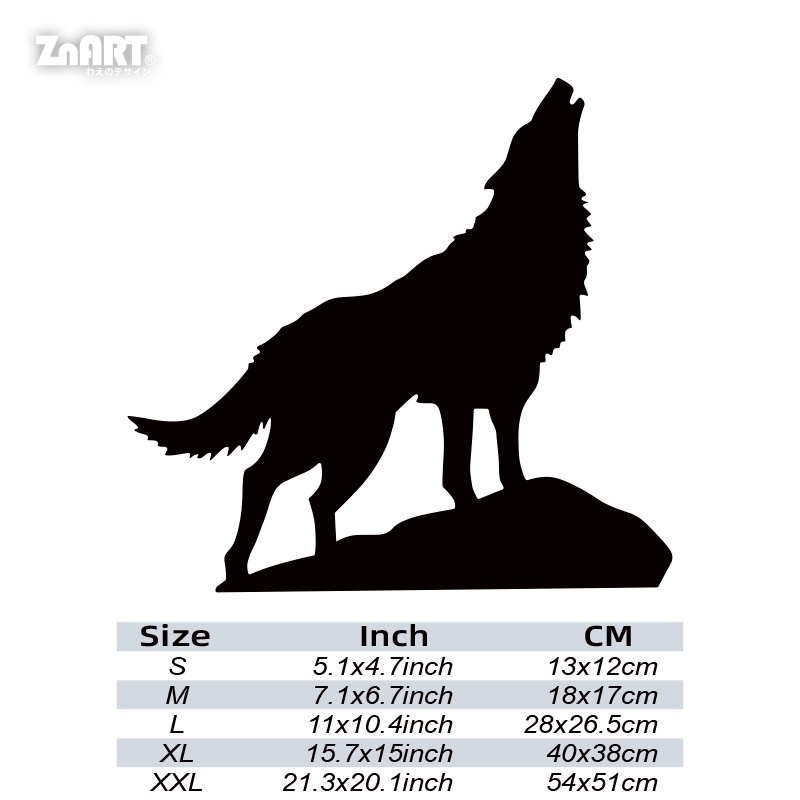 Miếng Dán Trang Trí Xe Hơi Hình Chó Sói Phản Quang Độc Đáo