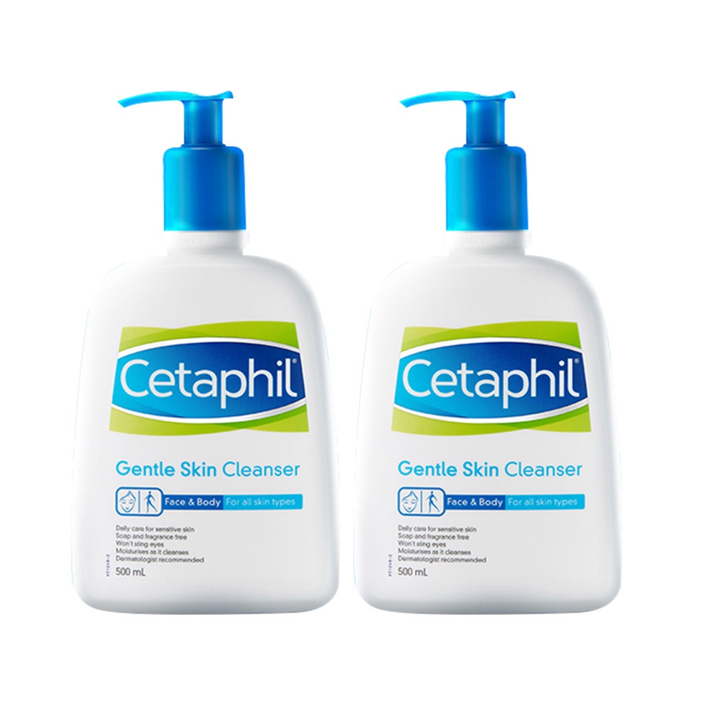Combo 2 Sữa rửa mặt làm sạch dịu nhẹ không xà phòng Cetaphil Gentle Skin Cleanser 500ml/chai | BigBuy360 - bigbuy360.vn