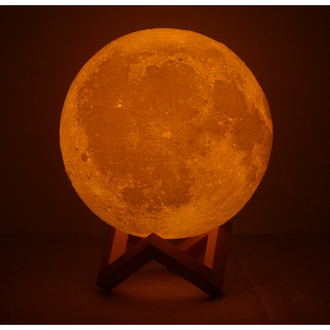 [Có Sẵn] Đèn Ngủ Mặt Trăng MOON LIGHT 3D Cảm Ứng 16 Màu RGB, Có Điều Khiển Từ Xa, Tặng Kèm Đế Gỗ - MIE SHOP