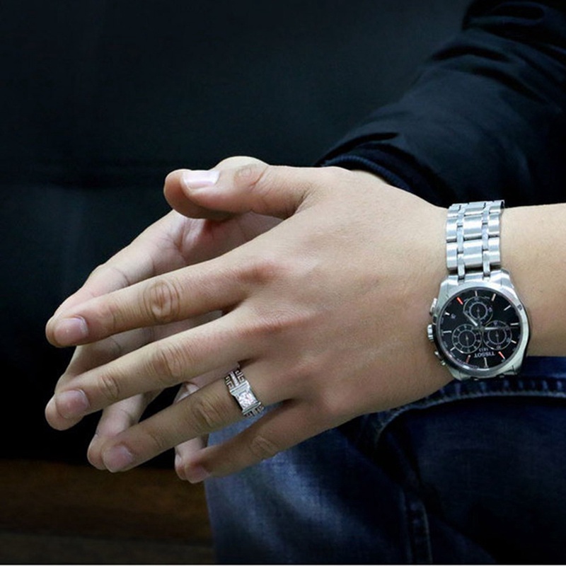 Nhẫn Bạc 925 Đính Kim Cương Nhân Tạo Sang Trọng