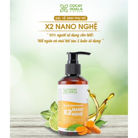 [Chính Hãng] DUNG DỊCH VỆ SINH PHỤ NỮ GEL X2 NANO NGHỆ giúp giảm Viêm Ngứa CỎ CÂY HOA LÁ 150ml