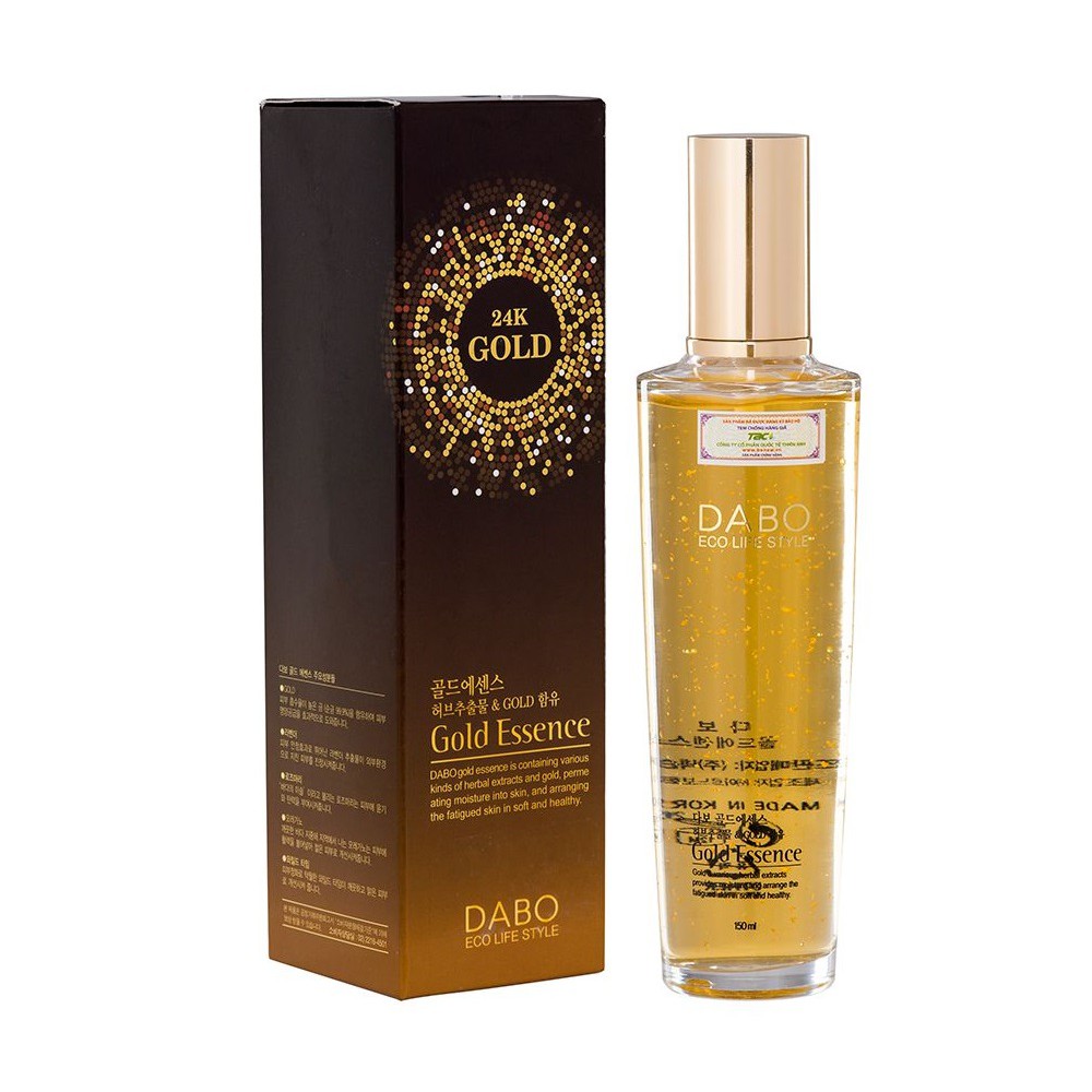 Tinh chất serum vàng 24K dưỡng trắng da DABO Hàn quốc 150ml/Hộp Và 1 gói tẩy da chết Beauskin Apple 3ml/gói