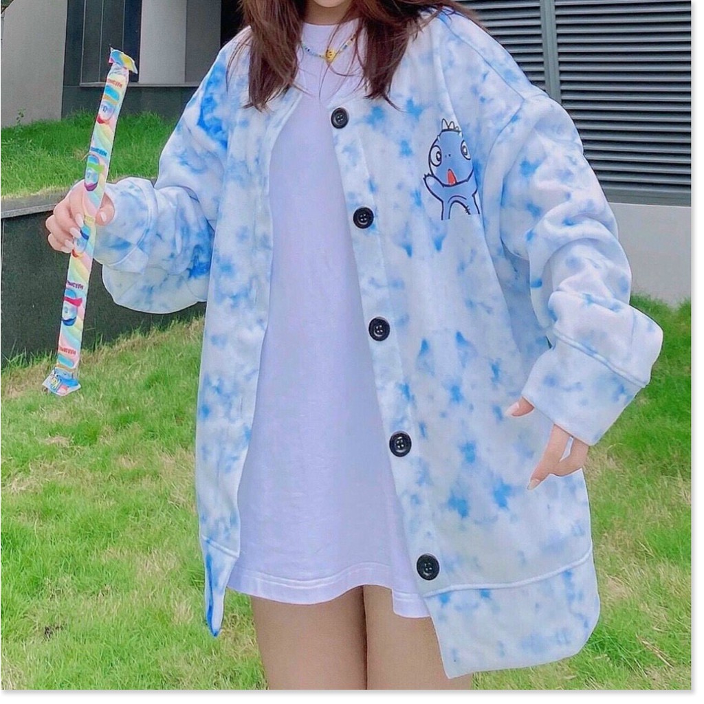 ÁO KHOÁC HOODIE NÚT CÀI PHỐI MÀU LOANG CÁ TÍNH CỰC ĐẸP CHẤT NỈ DÀY DẶN CAO CẤP