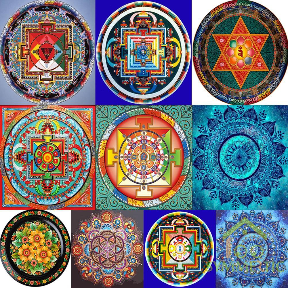 Bộ Tranh Đính Đá 5d Tự Làm Họa Tiết Mandala Ấn Tượng