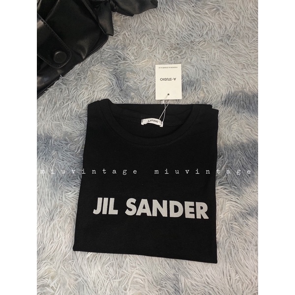 Áo phông 3158 in chữ JIN SANDER Nam Nữ Vintage Basic Oversize form rộng chất Cotton Khô