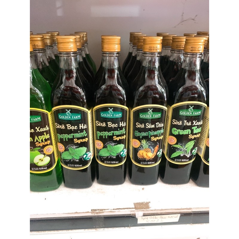 SYRUP/ SIRO GOLDEN FARM ĐỦ MÙI CHAI 520ML