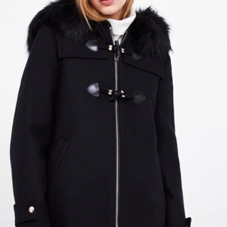 Áo dạ mũ lông Zara