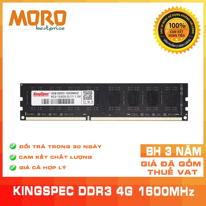 [Mã ELMS05 giảm 5% đơn 300k][ Chính hãng ] Bộ nhớ Ram Kingspec DDR3 4G 1600MHz - Bảo hành 36 tháng !!! | WebRaoVat - webraovat.net.vn