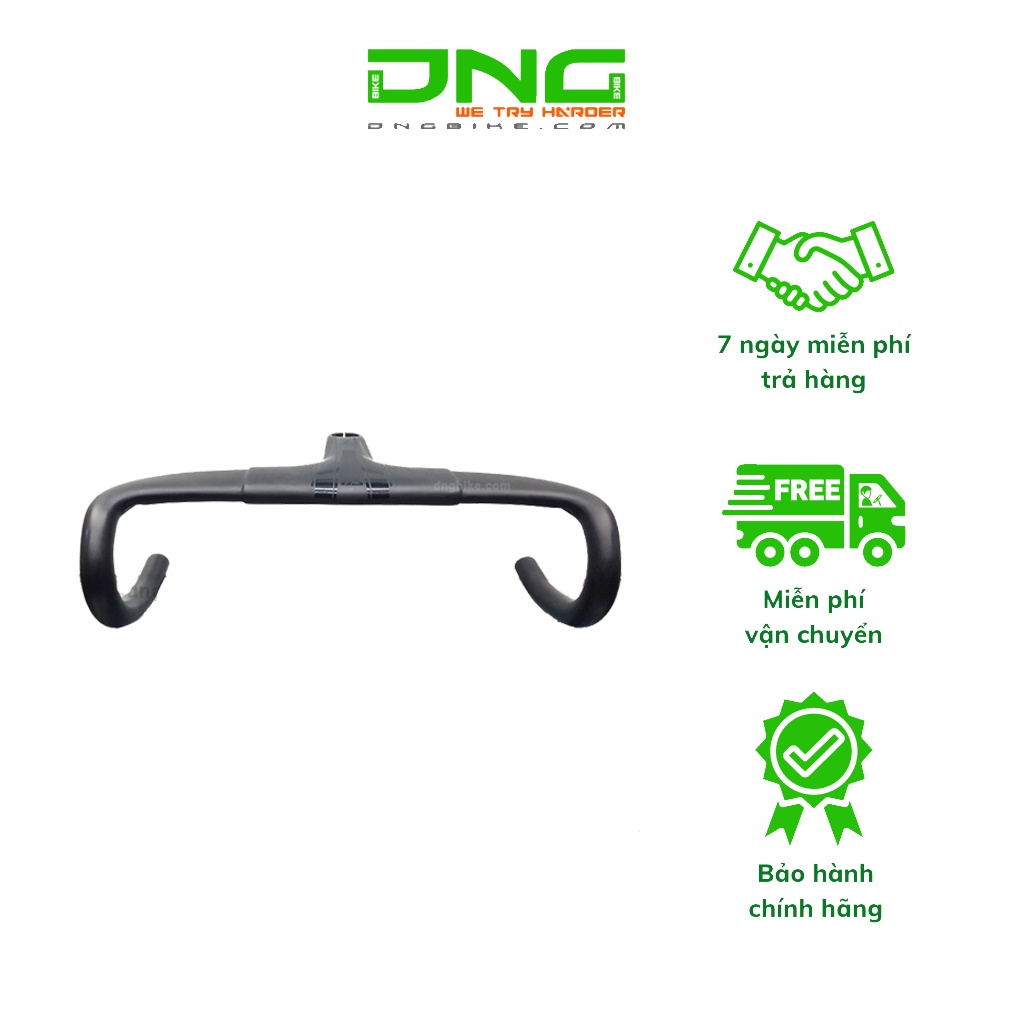 Ghi đông liền pô tăng CARBON TWITTER 420x100mm