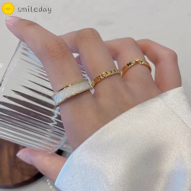 Bộ Nhẫn Đeo Ngón Tay Thiết Kế Dạng Mở Thời Trang Cho Nữ