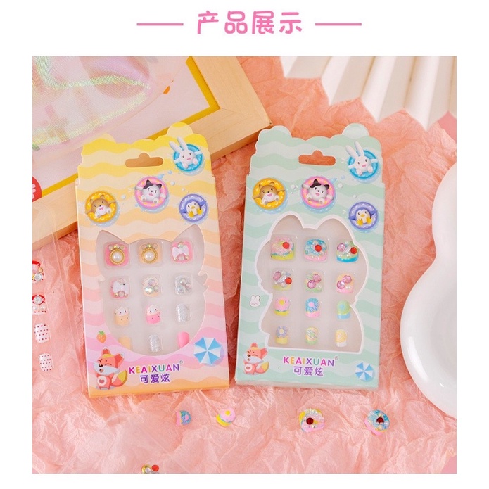 - Bộ Dán Móng Tay  Giả  Nổi 3D ( Có  Lớp Keo Dính)Cho Bé Gái Xinh Xắn - Ngộ Ngĩnh - Đáng Yêu ơi