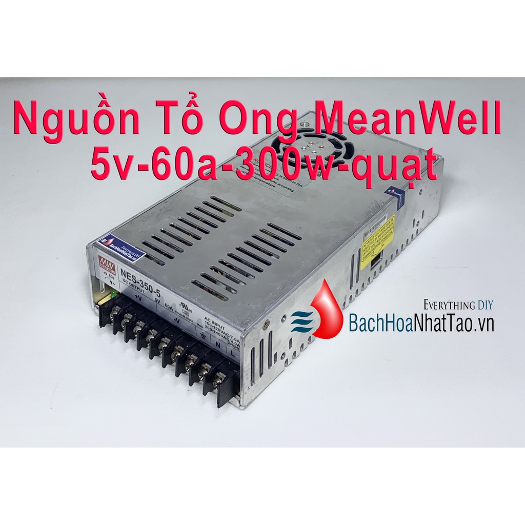 Nguồn tổ ong Meanwell 5V 60A Quạt 300W Cũ