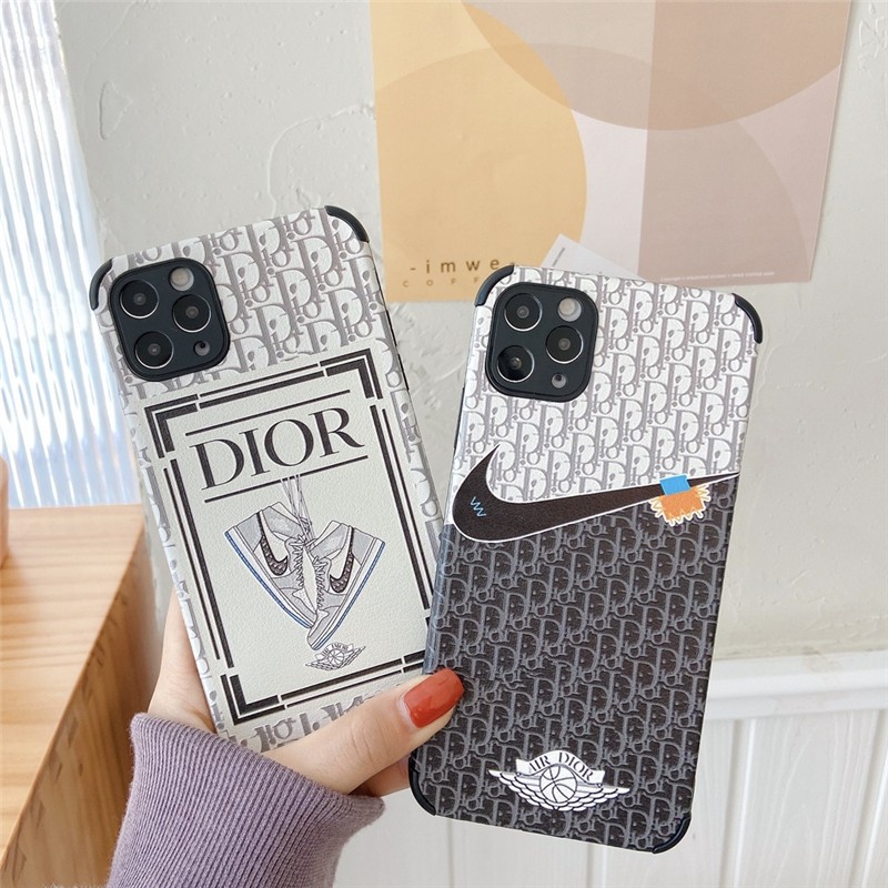 Luxury Brand Joint Name NIKE Phone Case iPhone 7 8 Plus SE 2020 X XS MAX XR High quaity Soft Relief Leather Back Cover iPhone 12 Pro Max 11 Pro Max 12 Mini