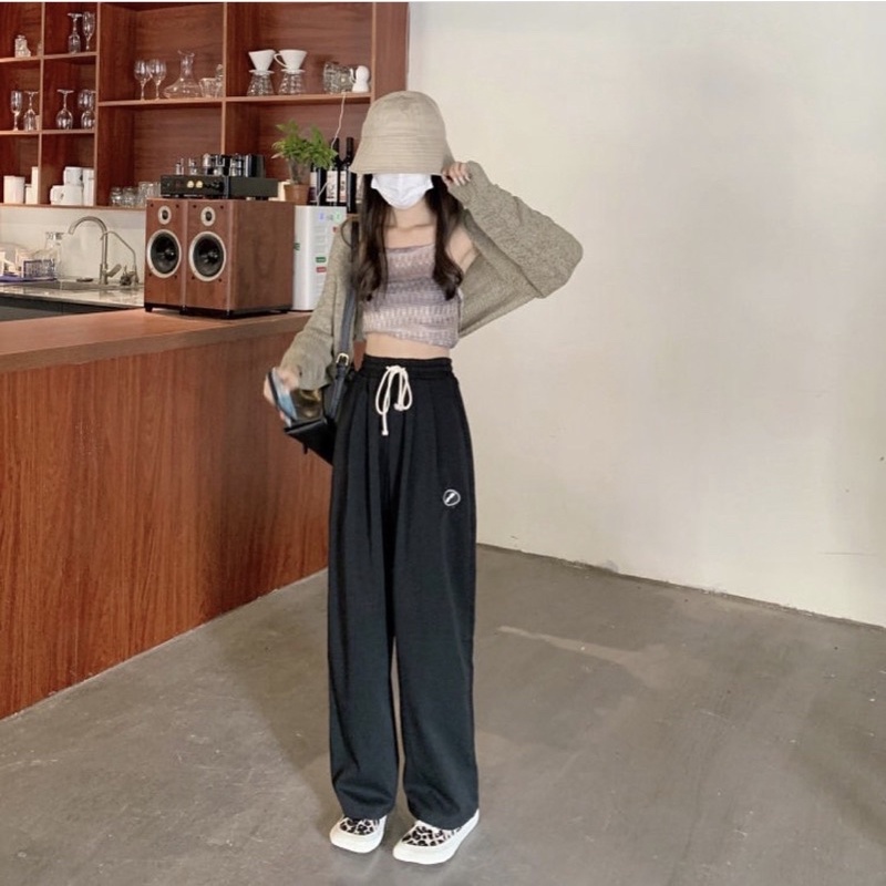 Quần Culottes chất nỉ hạt gạo, dáng suông hàn quốc, logo sấm sét hot hít trẻ trung