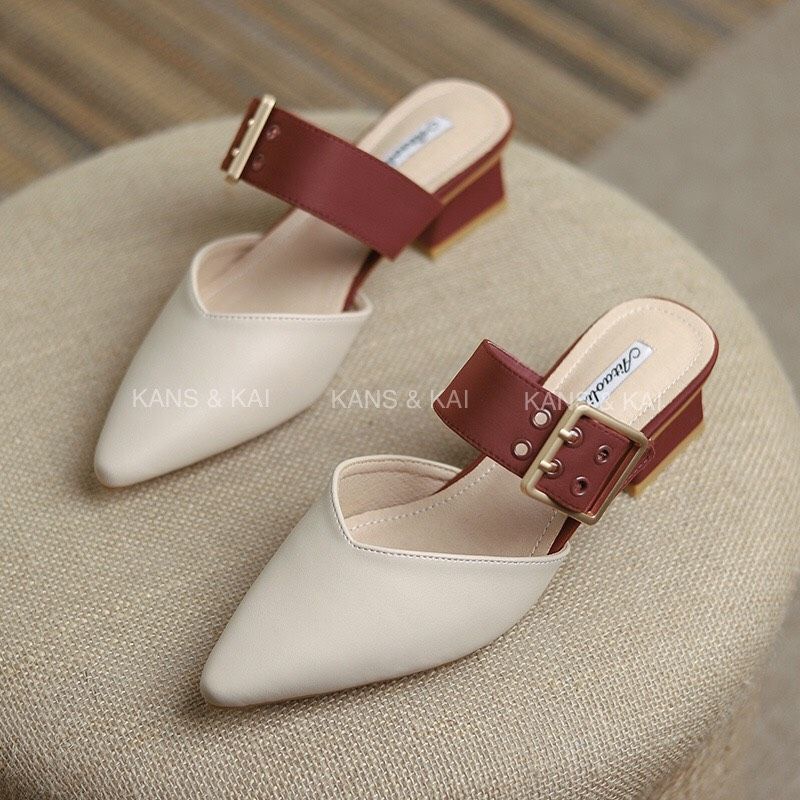Sẵn hàng đủ size 35 đến size 40, Sục nữ gót vuông cao 3 phân phong cách trẻ trung, hiện đại Ms1602