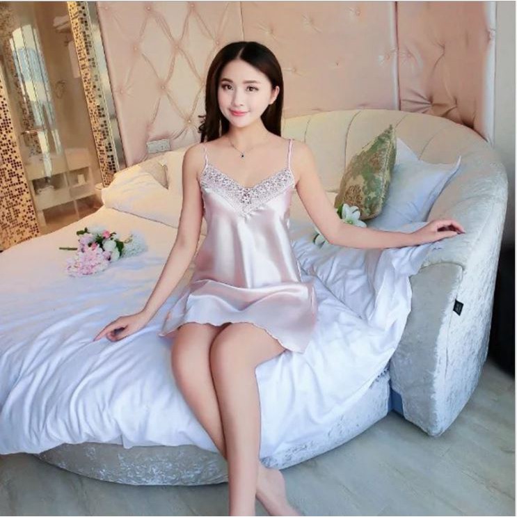 Váy ngủ sexy [nhiều mẫu để lựa chọn] , Đầm ngủ sexy  lụa và cotton dệt kim mát lạnh  Vợ mặc chồng thích ngay