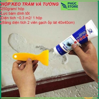 Combo 2 hộp keo vá tường, bả tường, đa năng - Trám vết nứt, thủng, bong tróc tường - Tặng bộ dụng cụ thi công
