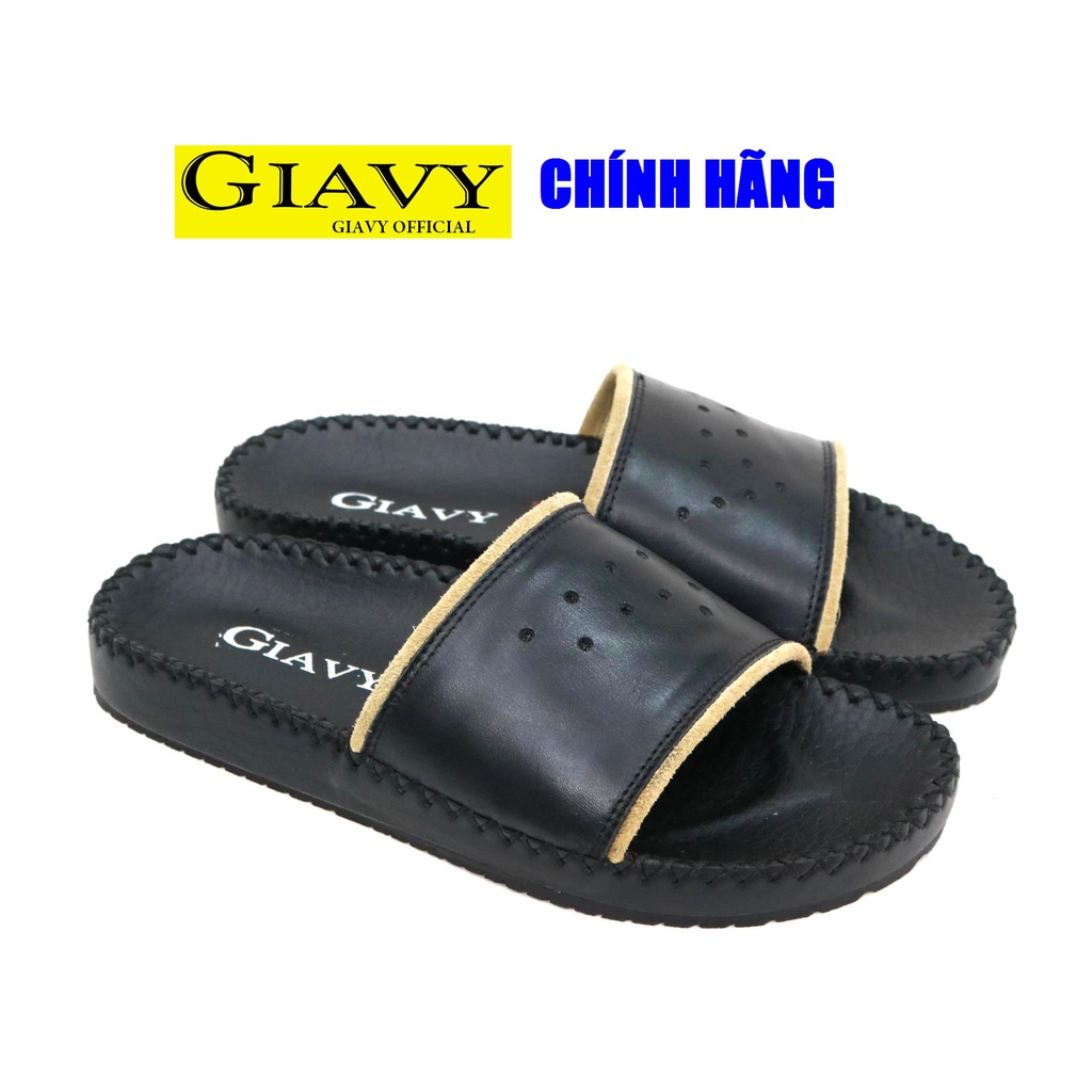 Dép nam Giavy quai ngang đế viền chỉ cao 2 phân UDT561