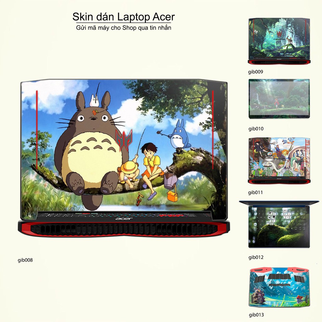 Skin dán Laptop Acer in hình Ghibli Studio (inbox mã máy cho Shop)