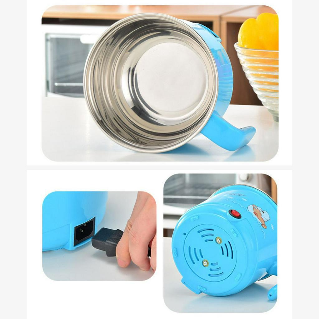 Nồi lẩu điện mini ca nấu mì 2 tầng đa năng siêu tốc dành cho sinh viên văn phòng gia đình siêu tiện lợi 18cm