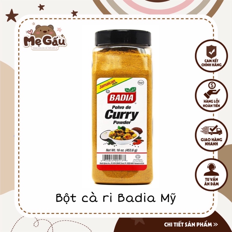 Bột Cà Ri Badia (U.S.A) Curry Powder Jamaican Style, Lọ 56.7g (2 Oz.)