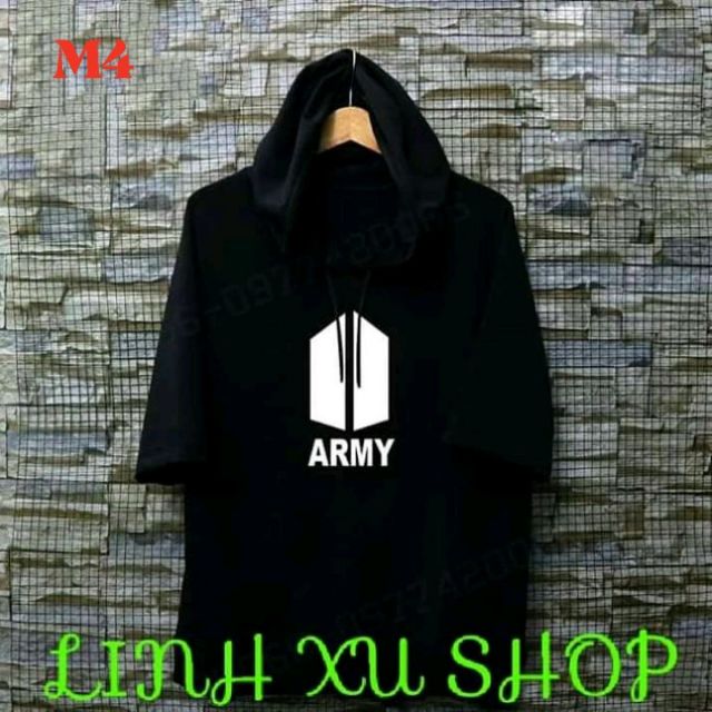 Áo Hoodie Tay Lửng BTS_ ARMY