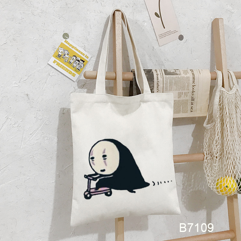 Túi tote in hình Vô Diện hoạt hình cho bạn gái mua sắm