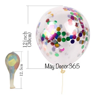 Set 10 Bóng Bay Trong Suốt Sequin 30Cm Trang Trí Tiệc Cưới Sinh Nhật Lớp Học Background Chụp Ảnh Tết