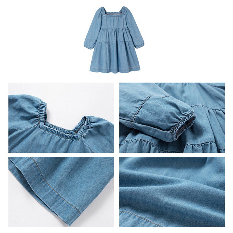 Đầm Denim Dài Tay Cho Bé Gái
