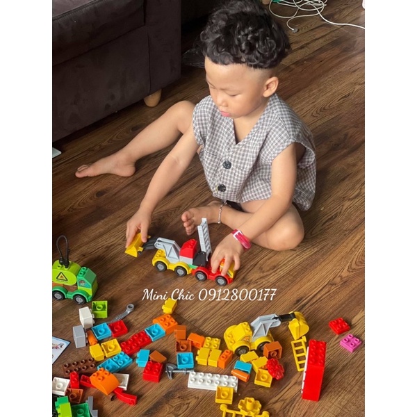 [Mã LIFE0503TOYS1 giảm 10% đơn 150k] [TẶNG 2 ĐẾ ĐƯỜNG RAY] LEGO duplo oto chủ để Gas Station Feelo