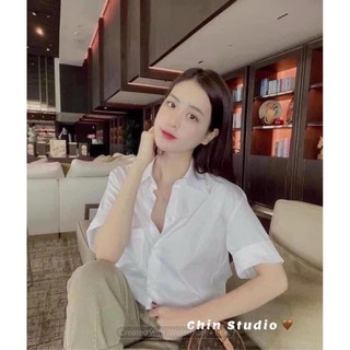 Áo sơ mi trắng - áo sơ mi nữ cộc tay mng - eva25