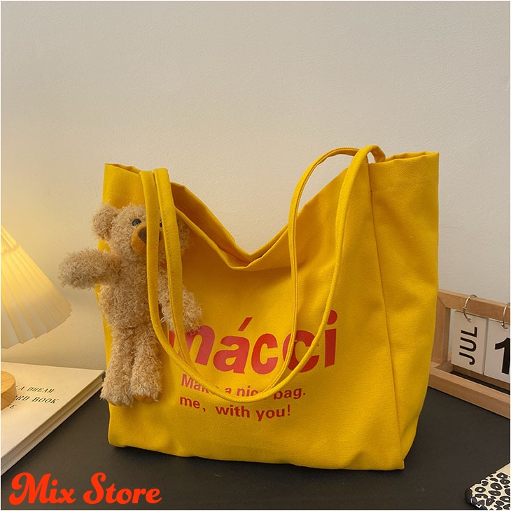 Túi vải nữ, túi đeo vai nữ macci cao cấp giá rẻ phong cách Nhật Bản, Hàn Quốc, túi tote MixStore