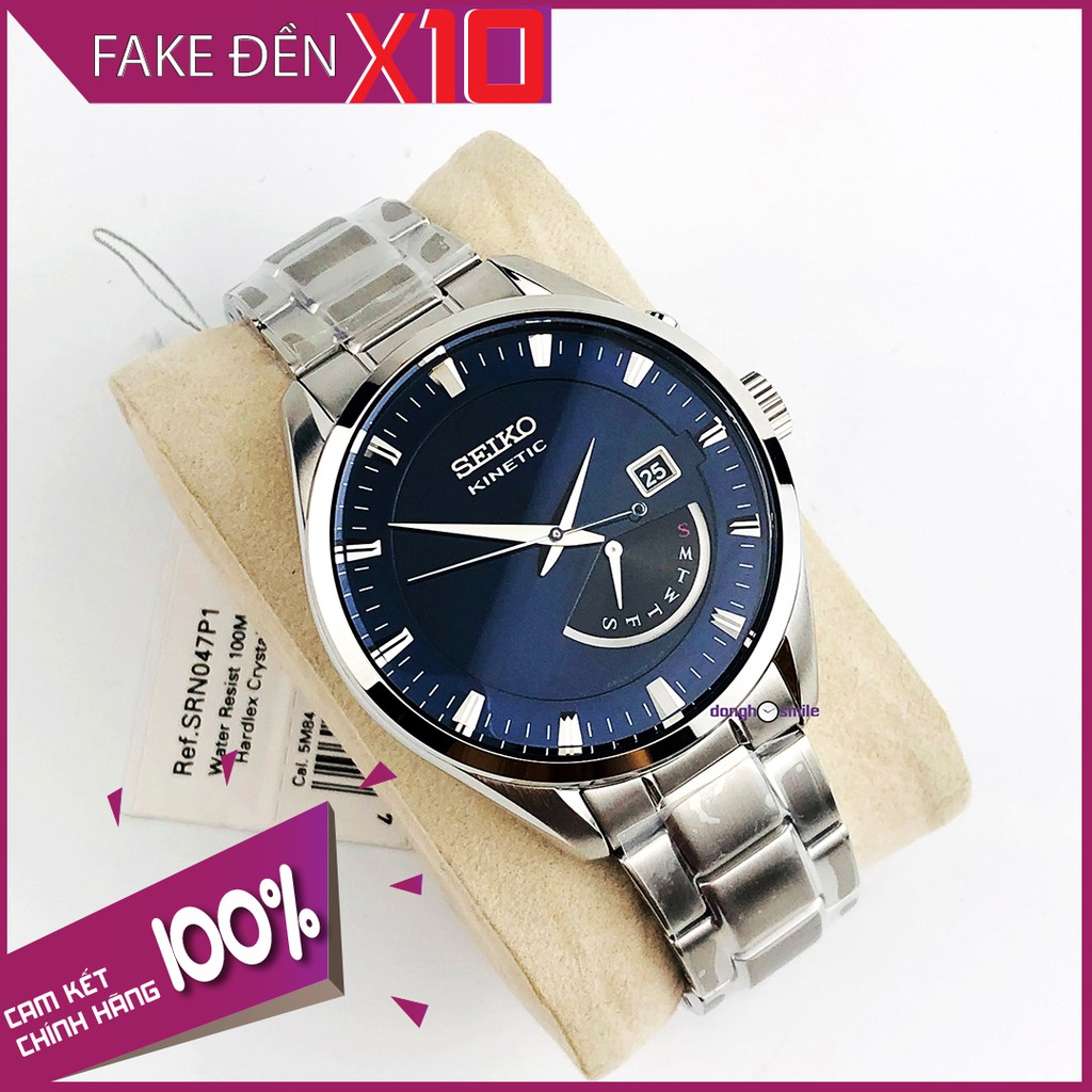 Đồng hồ nam Seiko kinetic SRN047P1 mặt số xanh navy